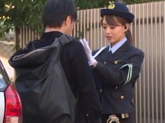 Japanese Nudes presents: Slutty cop akiho yoshizawa gets talked into fucking in the car