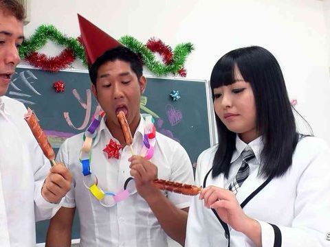 Japanese Nudes presents: Petite japanese small tits girl seduce to double creampie mmf 3some by classmate in uncensored jav porn