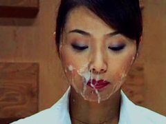 Japanese Nudes presents: Japanese girl reads the news with cum on her face