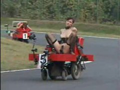 Japanese Nudes presents: Girls racing around a track while dildo fucked